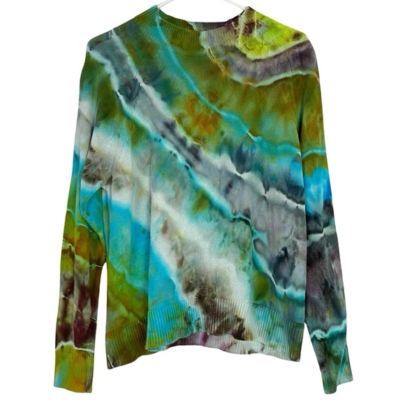 Handmade Geode Tie Dye Sweater Womens Size Small Organic...